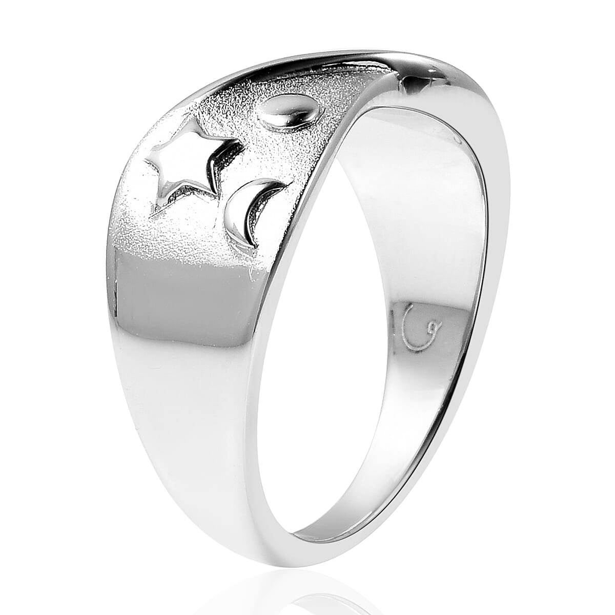 RACHEL GALLEY Leaf Lattice Collection - Rhodium Overlay Sterling Silver Ring, Silver Wt. 5.11 Gms