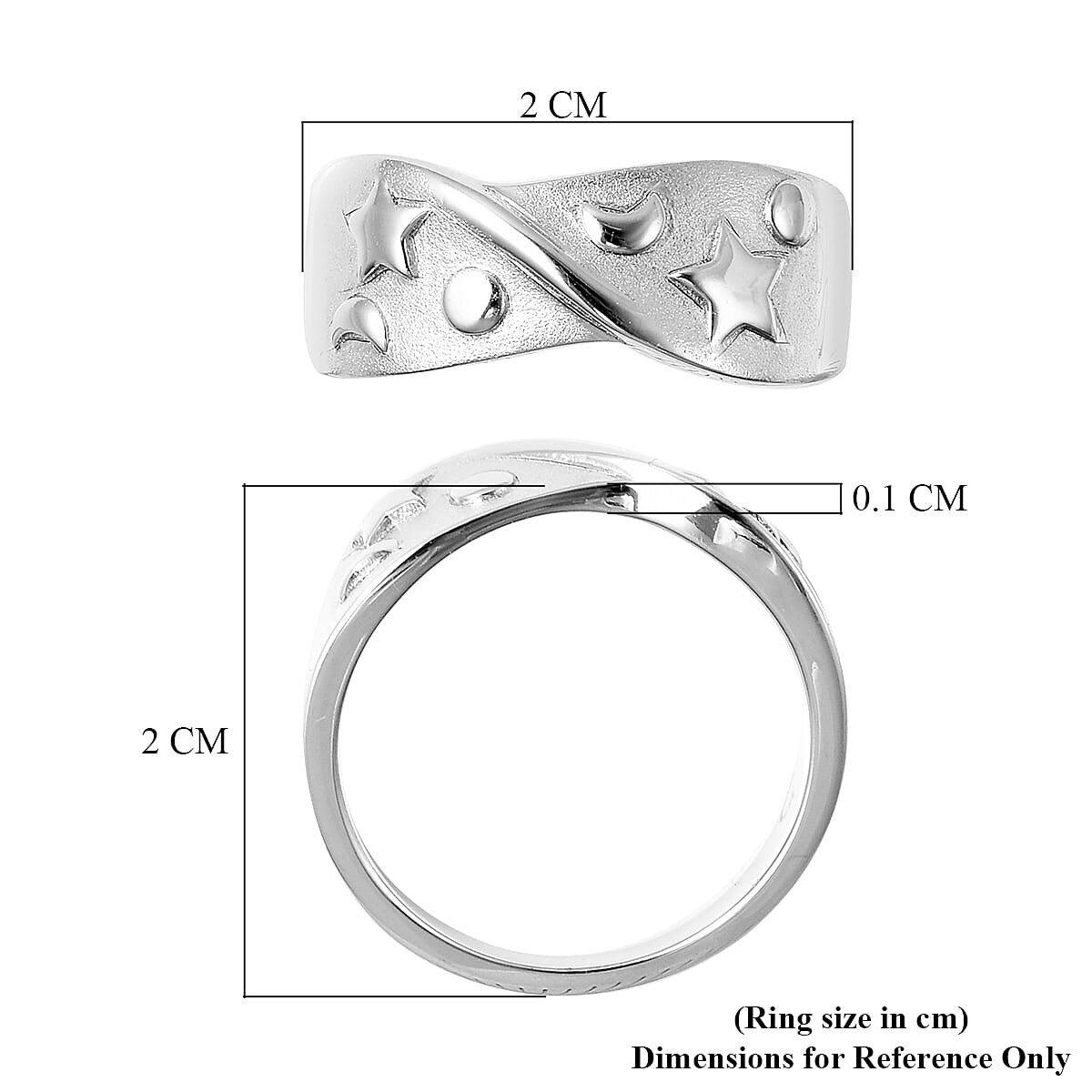 RACHEL GALLEY Leaf Lattice Collection - Rhodium Overlay Sterling Silver Ring, Silver Wt. 5.11 Gms