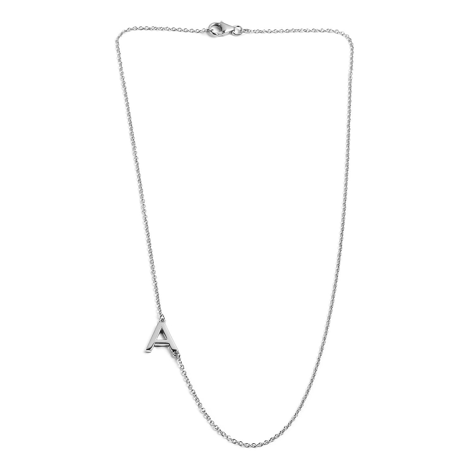 Platinum Overlay Sterling Silver Charm Necklace (Size 20) with Lobster Clasp
