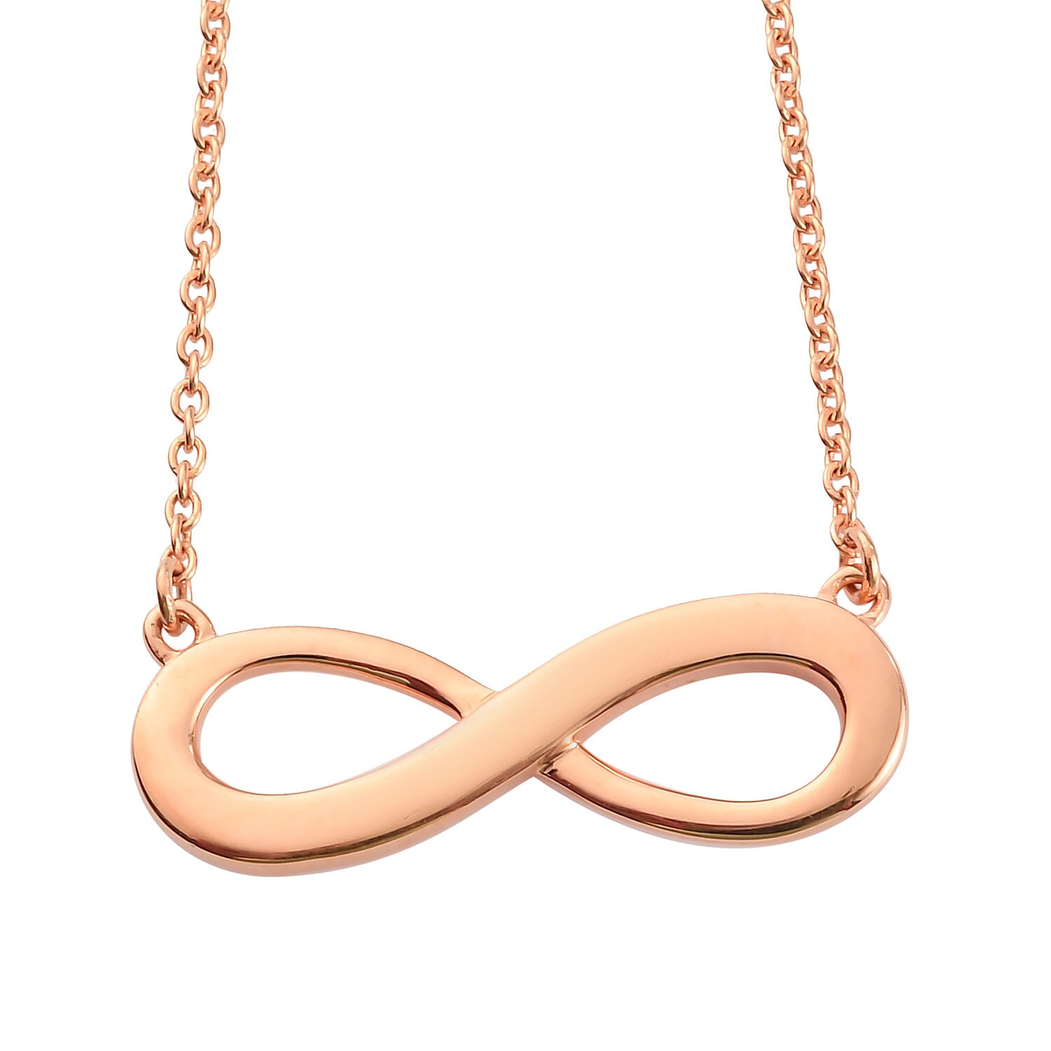 Rose Gold Overlay Sterling Silver Necklace (Size 18)