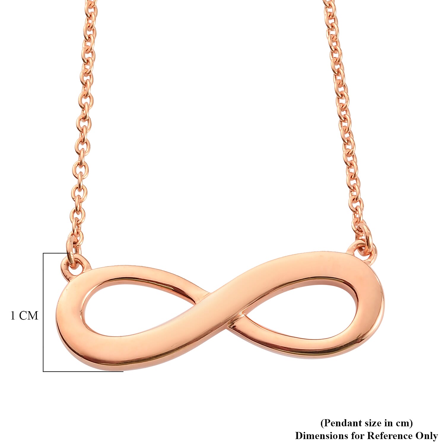Rose Gold Overlay Sterling Silver Necklace (Size 18)