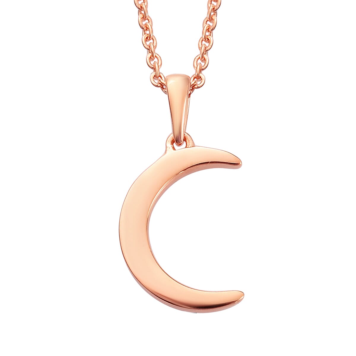 Rose Gold Overlay Sterling Silver Pendant With Chain (Size 20)