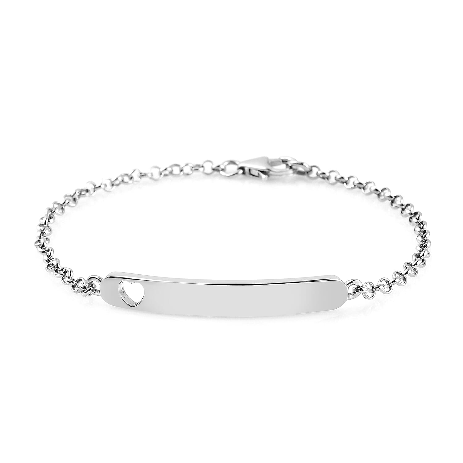 Platinum Overlay Sterling Silver Bracelet (Size 6)
