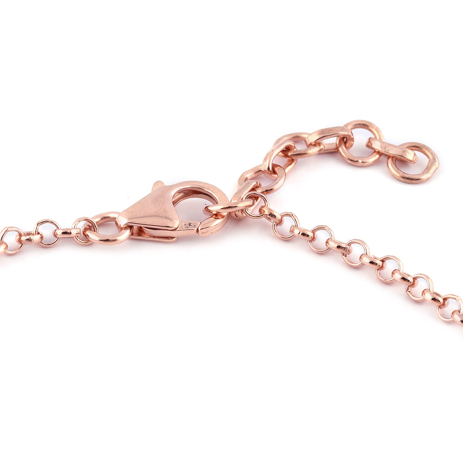 Rose Gold Overlay Sterling Silver Bracelet (Size 7)