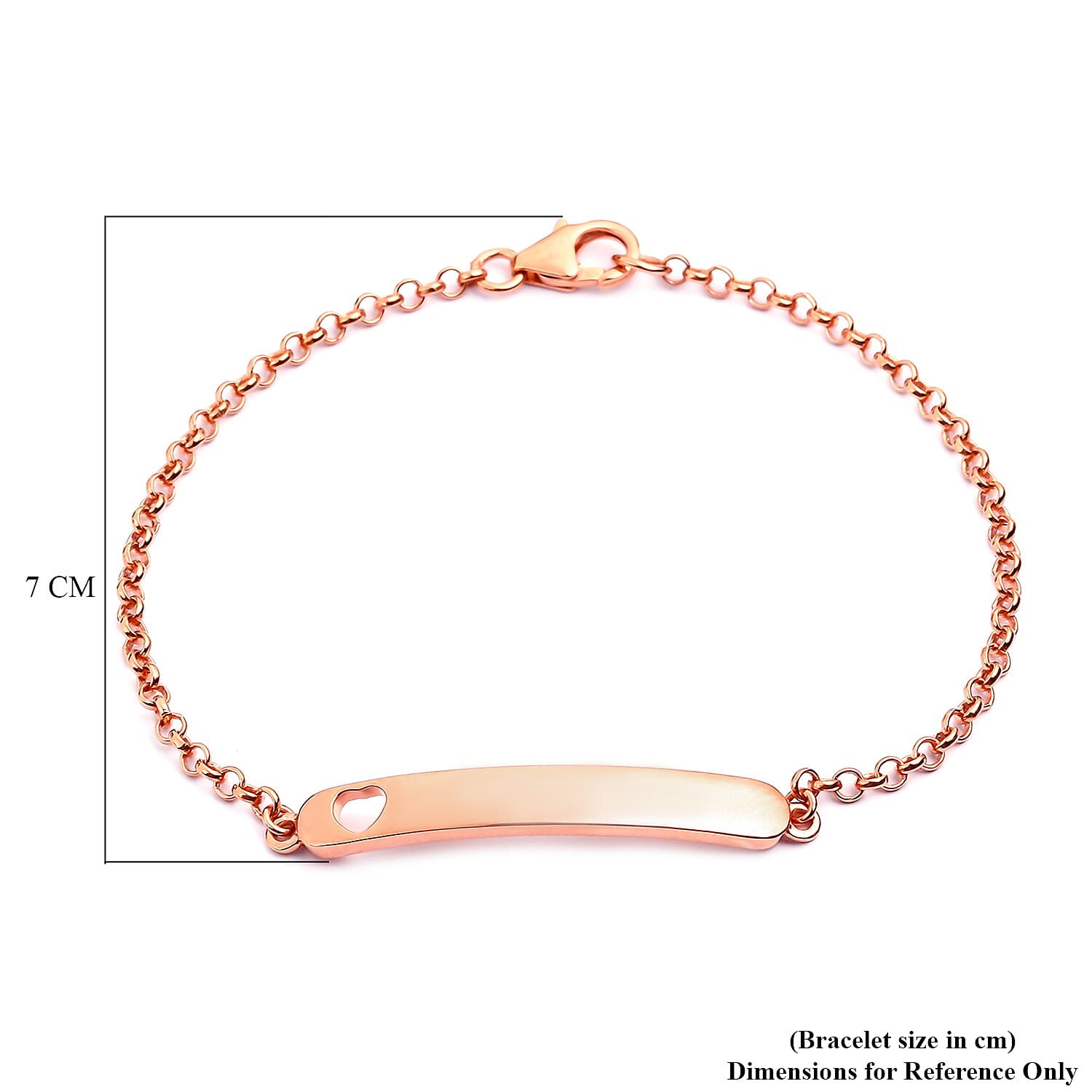 Rose Gold Overlay Sterling Silver Bracelet (Size 7)