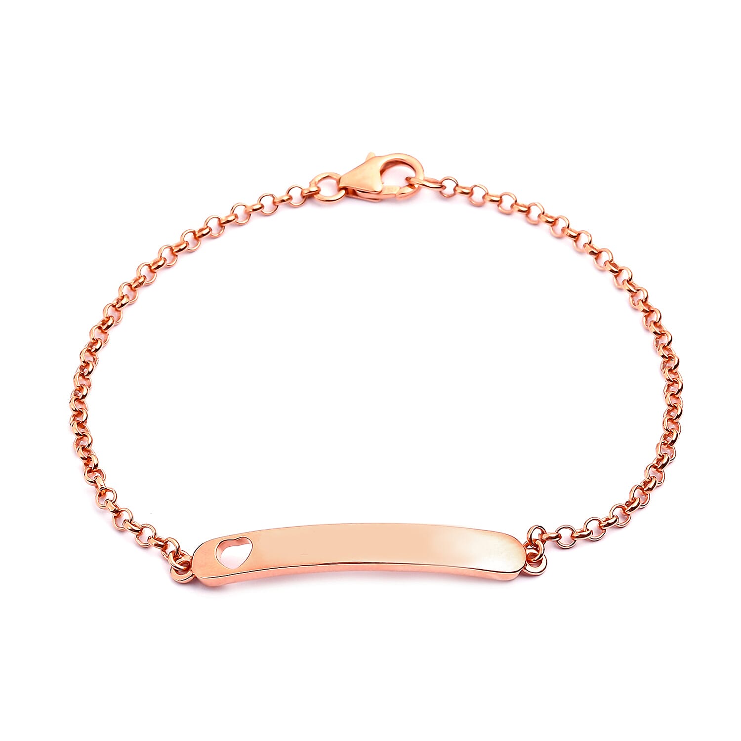 Rose Gold Overlay Sterling Silver Bracelet (Size 8 with Extender), Silver wt 5.40 Gms