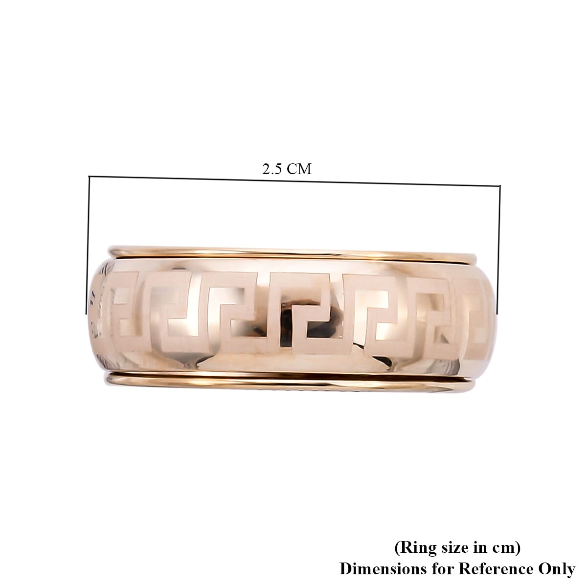 9K Yellow Gold Greek Key Design Spinner Ring