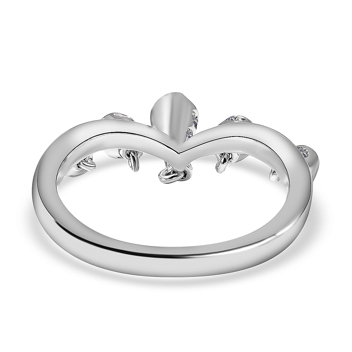 LucyQ Drip Collection - Moissanite Dangling Ring in Rhodium Overlay Sterling Silver