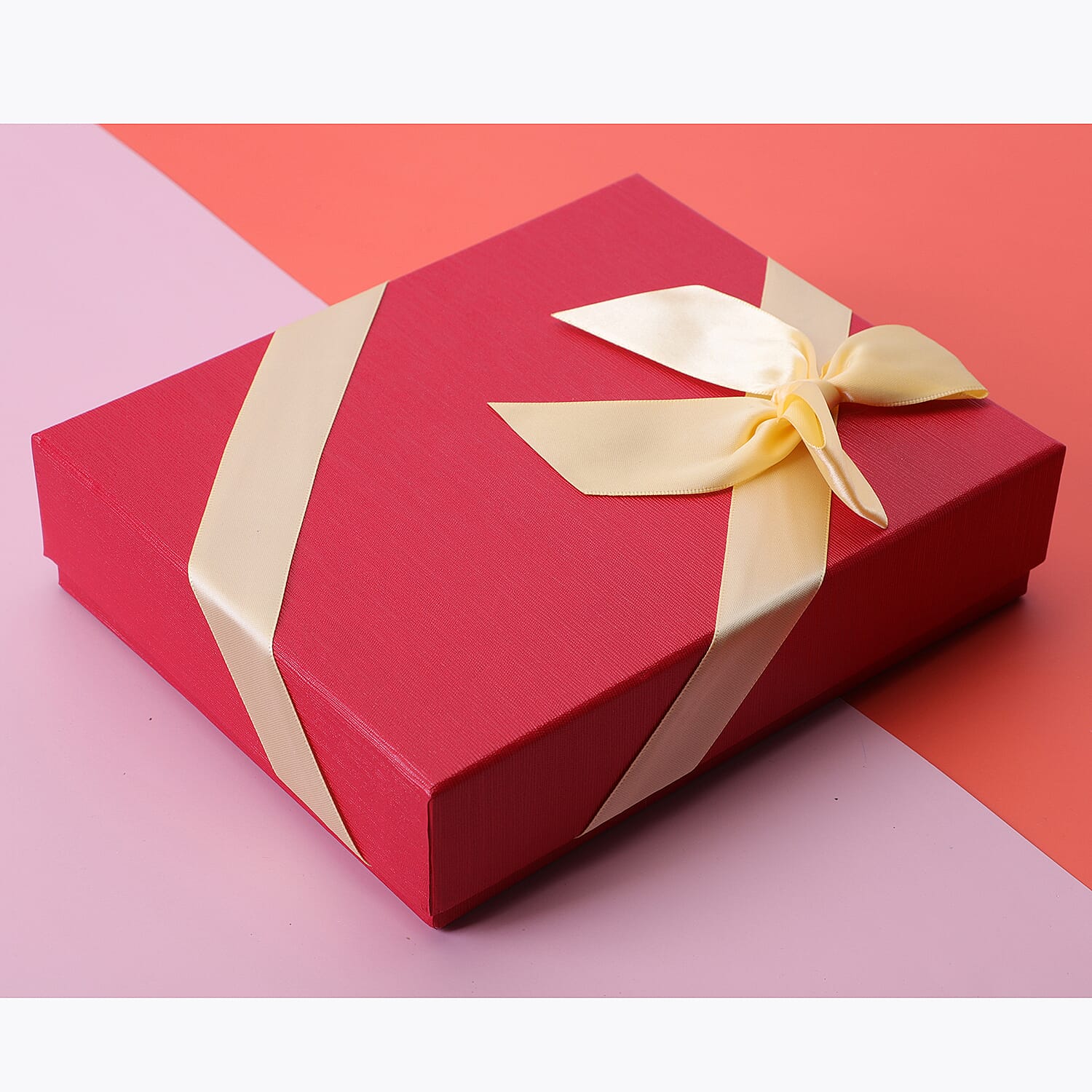 3 Piece Set - Simulated Diamond, White Austrian Crystal Pendant with Chain (Size 24 with 3 inch Extender) in Silver Tone & Fuchsia with Multi Colour Scarf (Size 50 Cm) in Gift Box