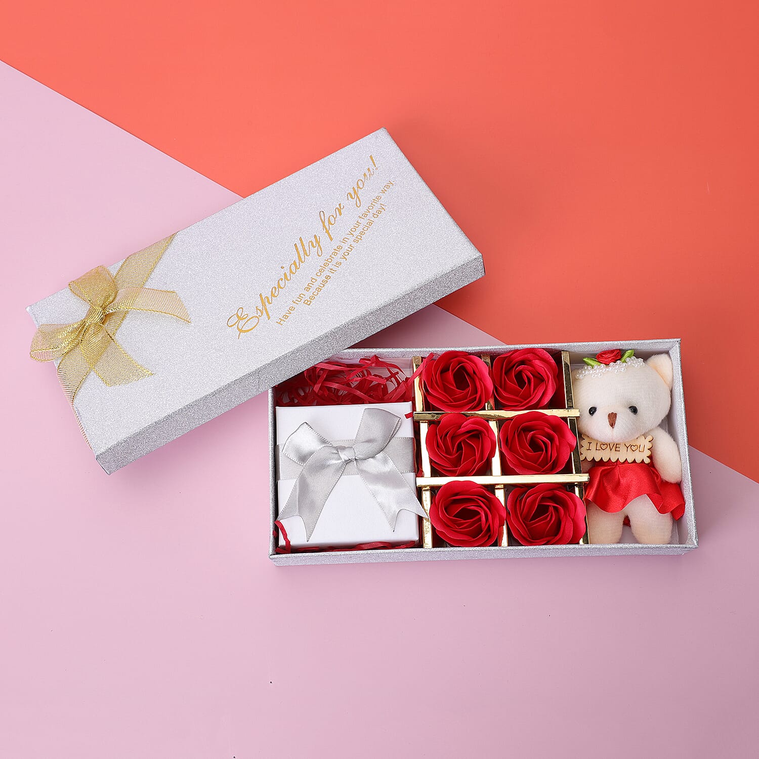 White Austrian Crystal Tree-of-Life Pendant with Chain in Rose Gold Tone