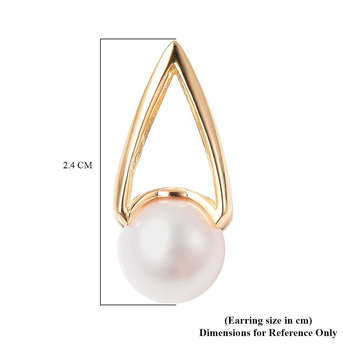 Edison Pearl Earrings (with Push Back) in Yellow Gold Overlay Sterling Silver