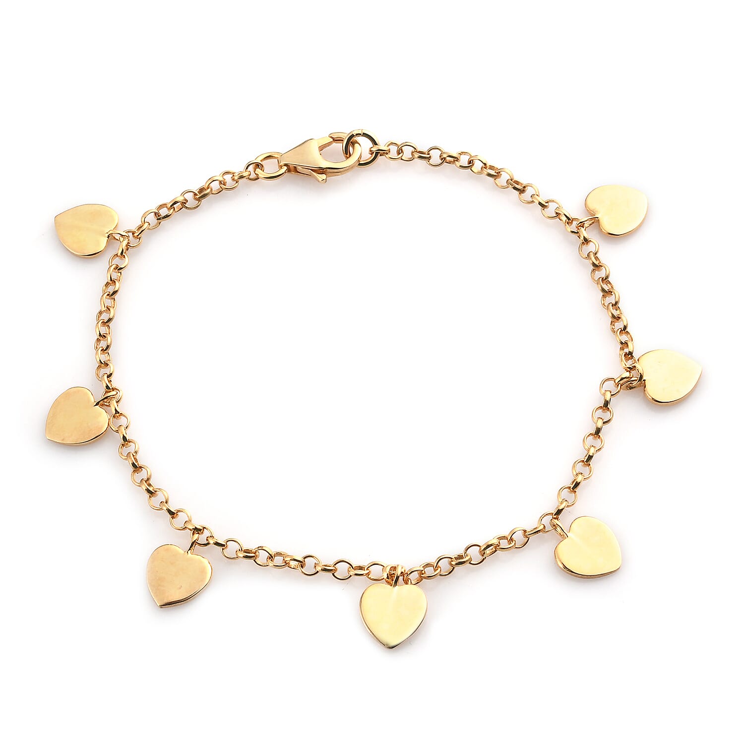 14K Gold Overlay Sterling Silver Beads Bracelet (Size 7.5), Silver Wt 5.50 Gms