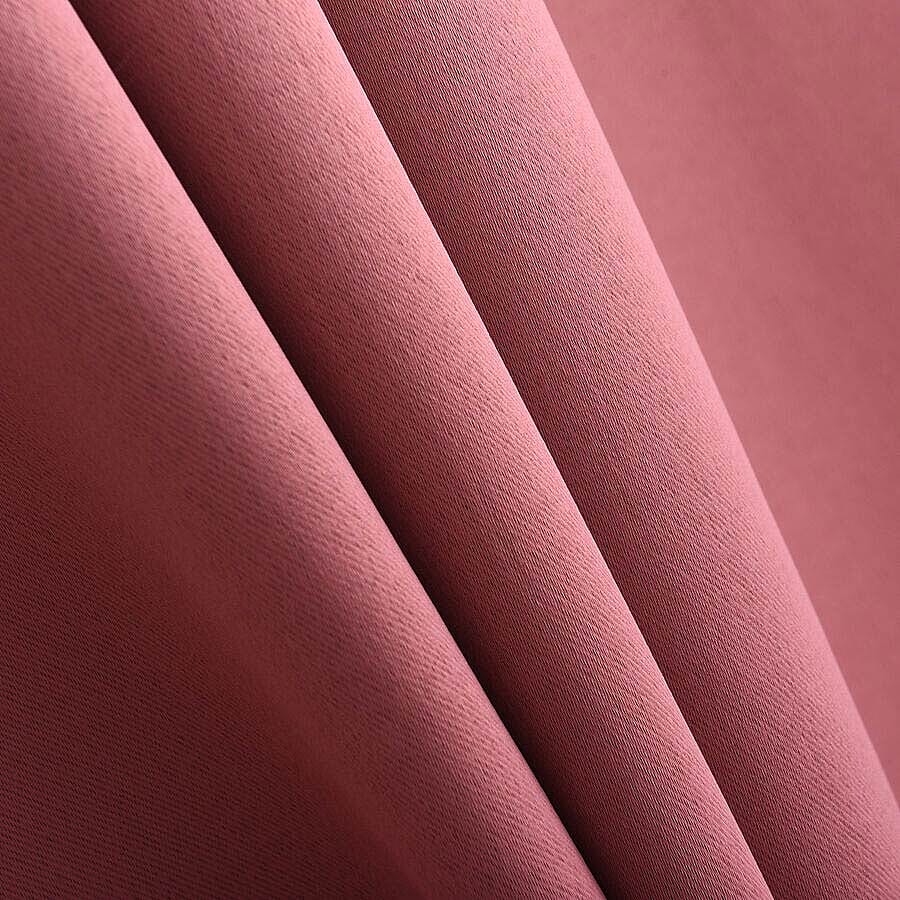 2 Piece Set - Blackout Curtains with Metal Eyelets (Size 140x240cm/Curtain) - Copper Rust Colour