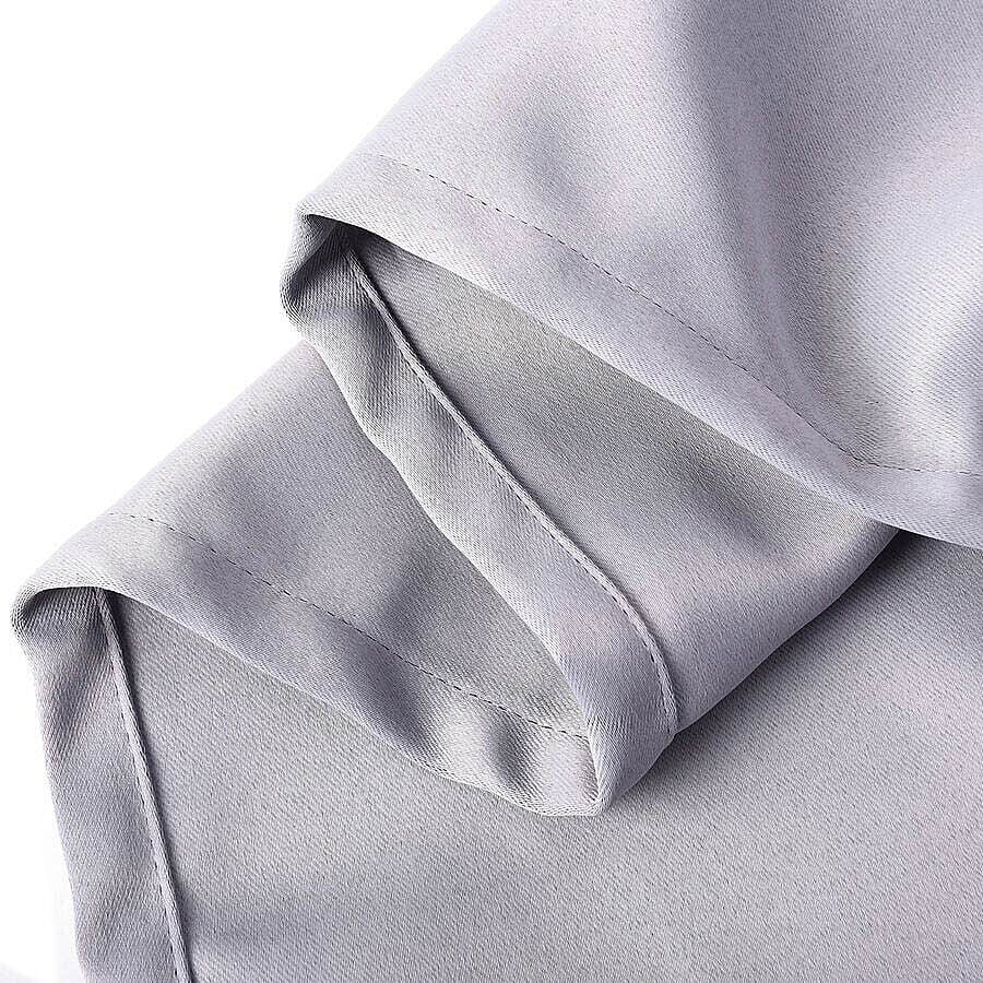 Pair of Thermal Blackout Curtains with 8 Metal Eyelets (Size 140x240cm or 94x55in) - Grey