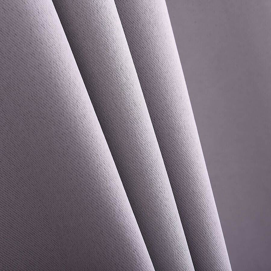 Pair of Thermal Blackout Curtains with 8 Metal Eyelets (Size 140x240cm or 94x55in) - Grey