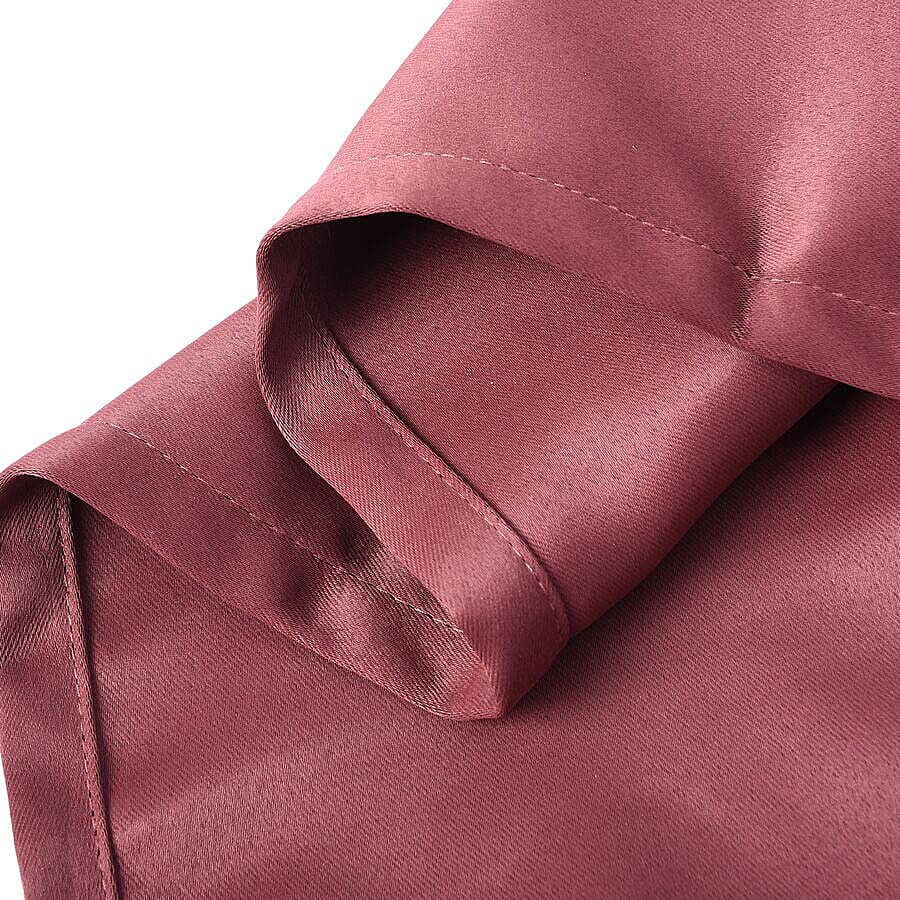 2 Piece Set - Blackout Curtains with Metal Eyelets (Size 140x240cm/Curtain) - Rosewood Colour
