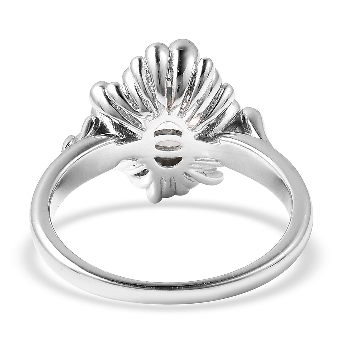 LucyQ Bubble Collection - Ratanakiri Blue Zircon Ring in Rhodium Overlay Sterling Silver 2.79 Ct.