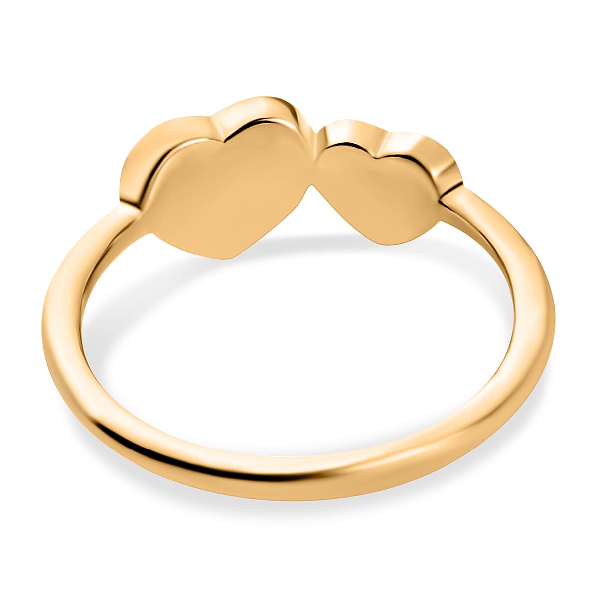 14K Gold Overlay Sterling Silver Hearts Ring