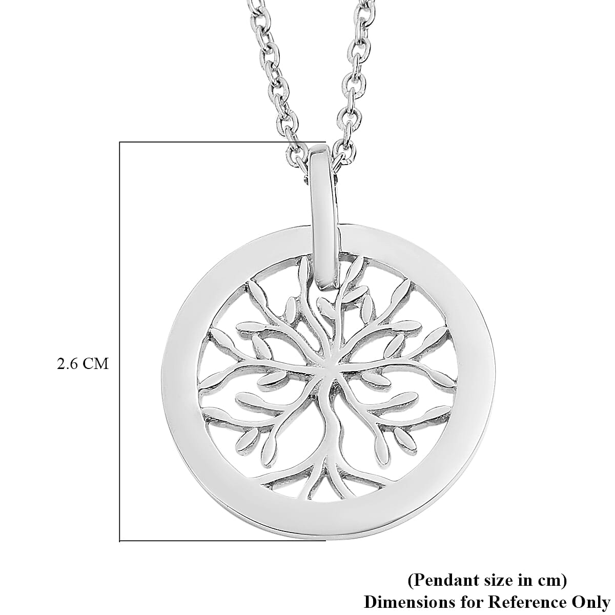 Platinum Overlay Sterling Silver Tree of Life Pendant with Chain (Size 20) with Lobster Lock, Silver Wt. 5.37 Gms