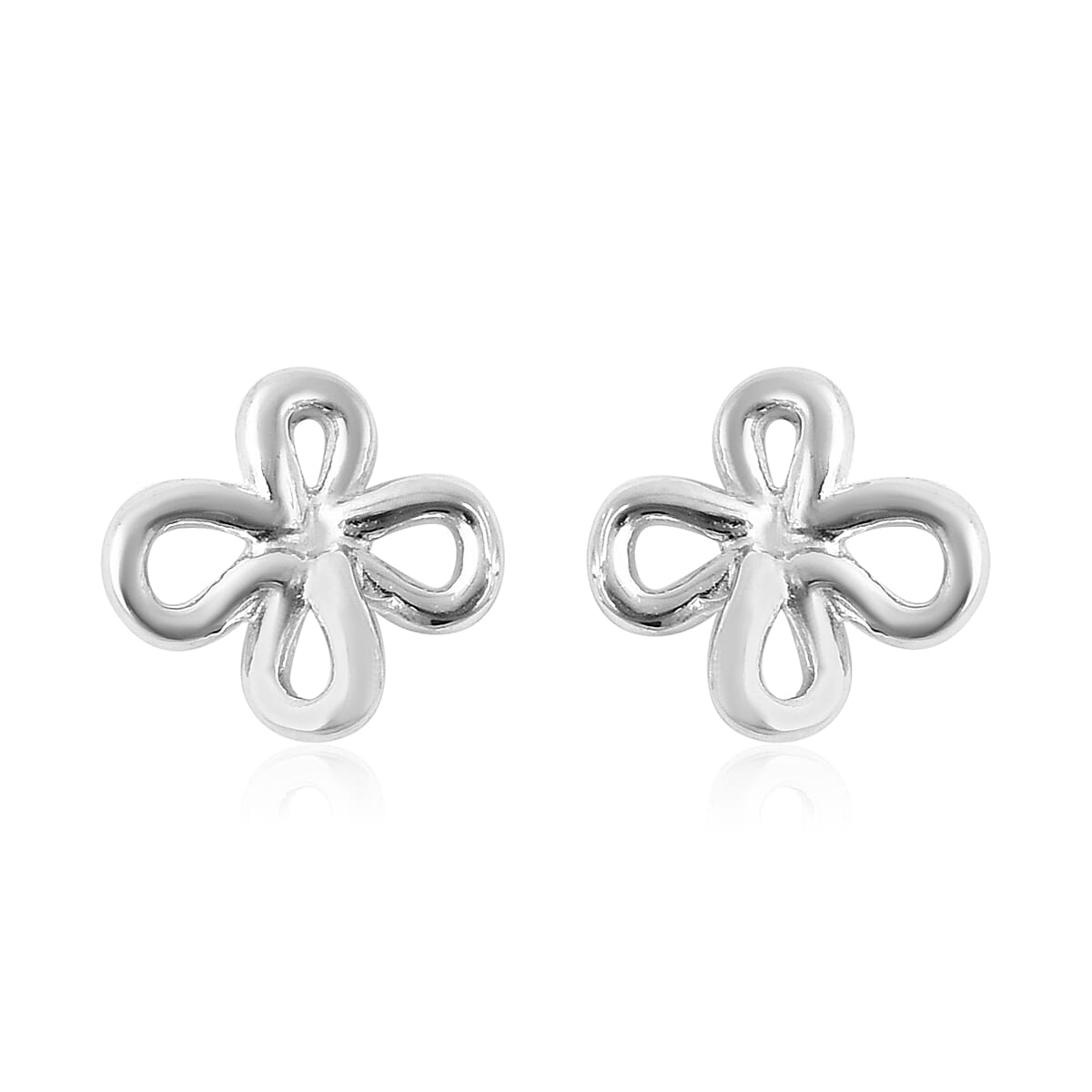 LucyQ Splash Collection - Rhodium Overlay Sterling Silver Stud Earrings (with Push Back)