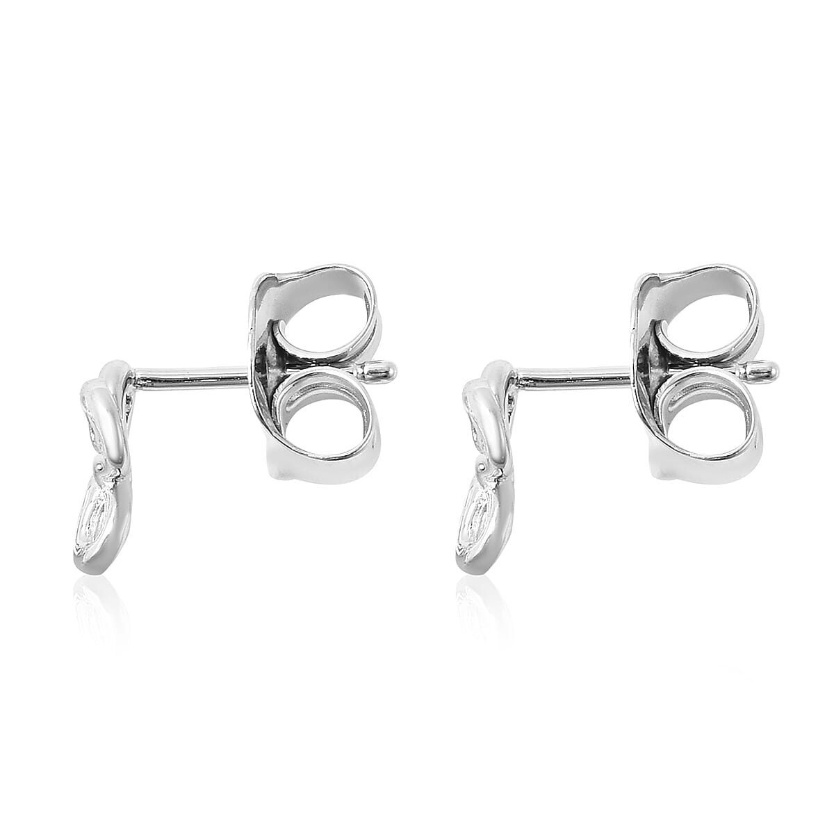 LucyQ Splash Collection - Rhodium Overlay Sterling Silver Stud Earrings (with Push Back)