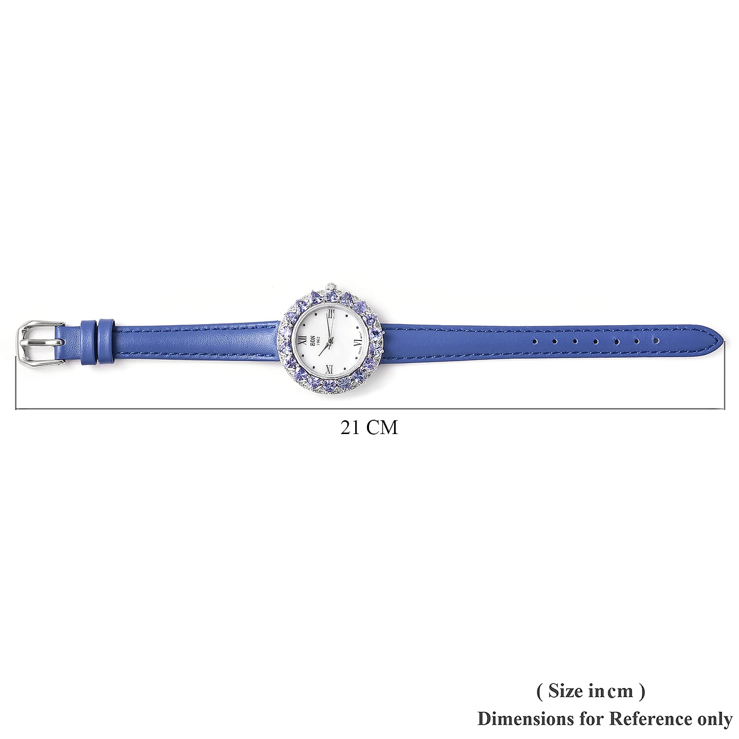 Limited Edition- Tanzanite and Natural Cambodian Zircon Watch in Sterling Silver 4.32 Ct, Silver wt. 13.60 Gms