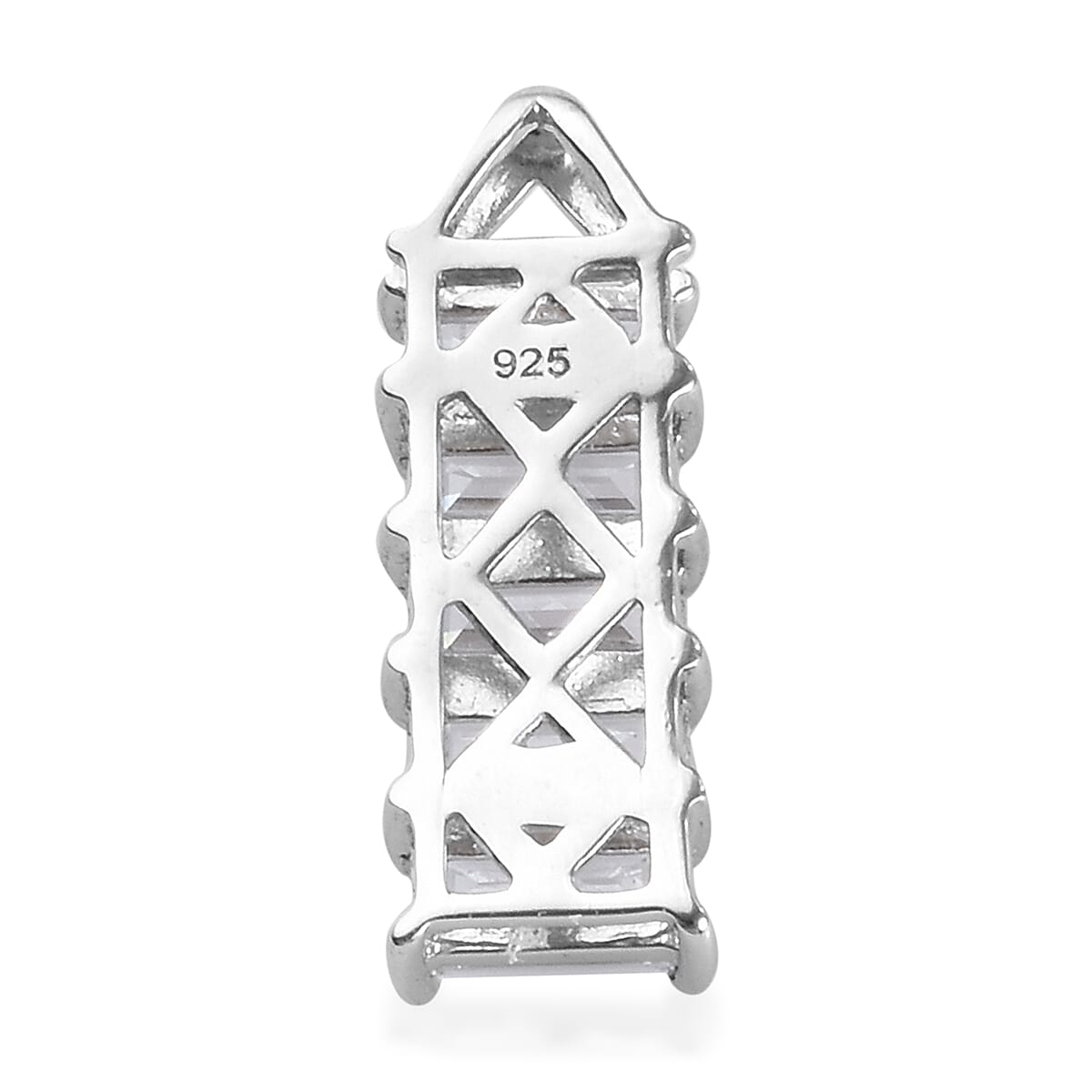 Lustro Stella Platinum Overlay Sterling Silver Pendant Made with Finest CZ 3.27 Ct.