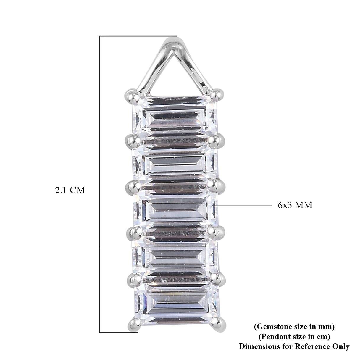Lustro Stella Platinum Overlay Sterling Silver Pendant Made with Finest CZ 3.27 Ct.