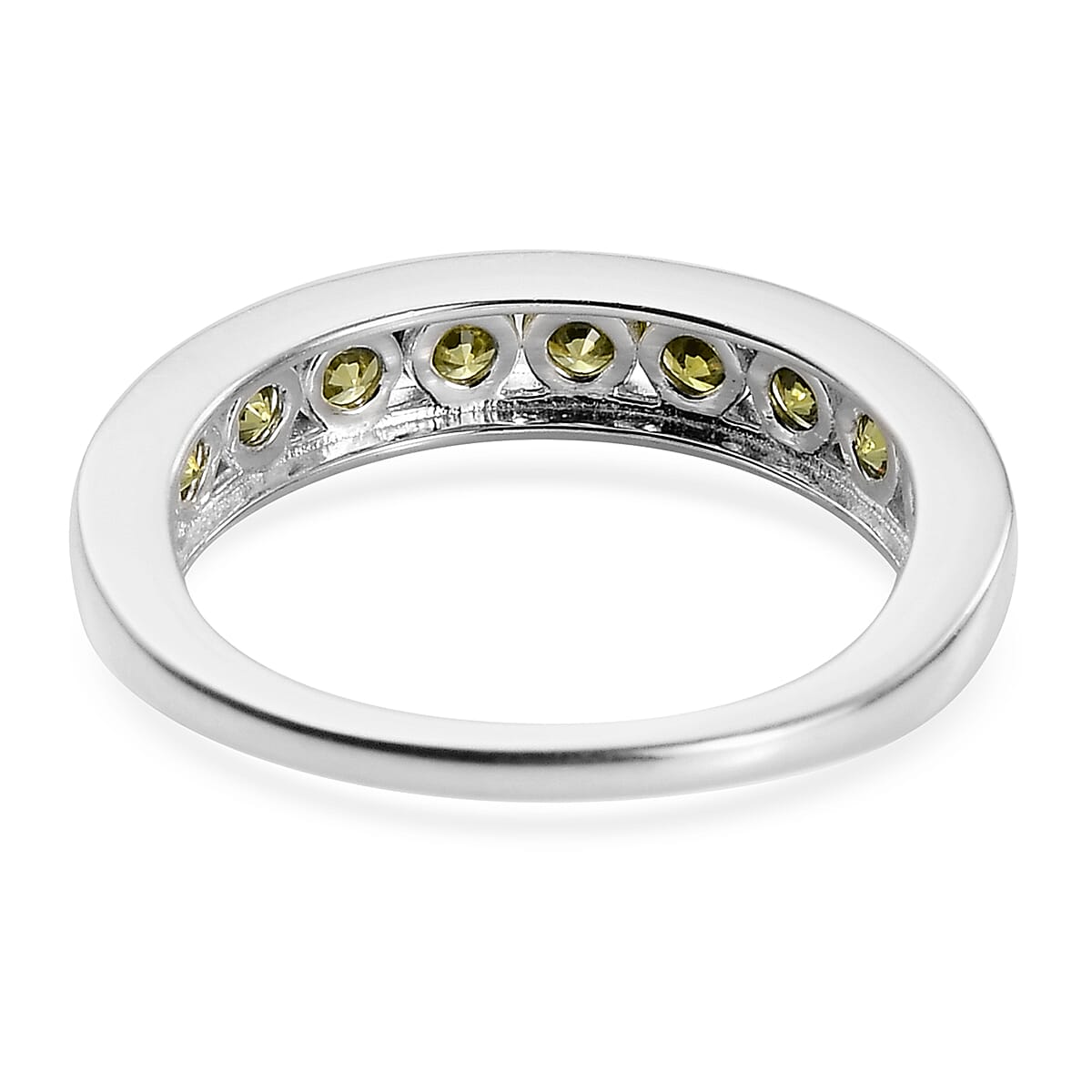 ELANZA AA Simulated Peridot Half Eternity Band Ring in Sterling Silver 1.15 Ct.