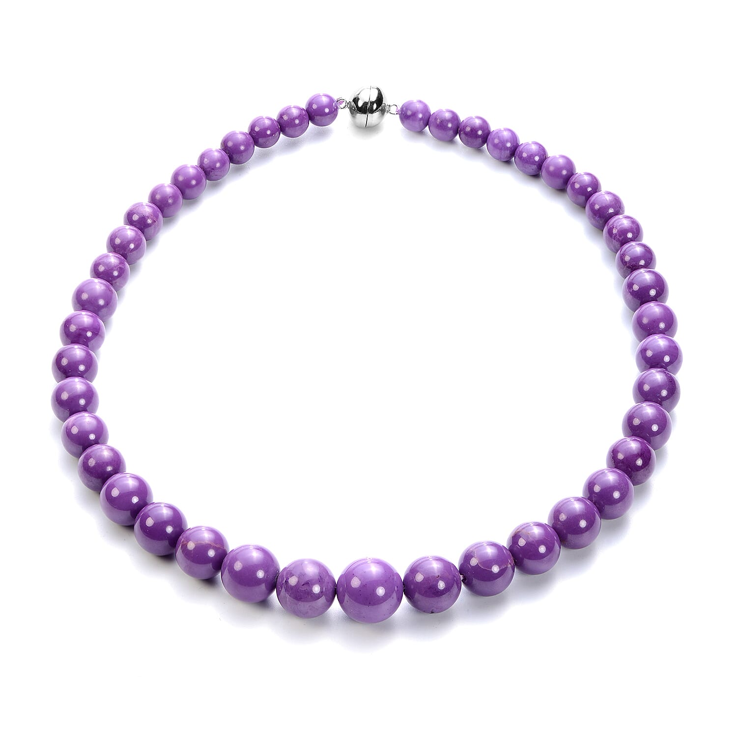 Collectors Edition - Phosphosiderite Necklace (Size 20) with Magnetic Lock in Rhodium Overlay Sterling Silver 473.50 Ct.