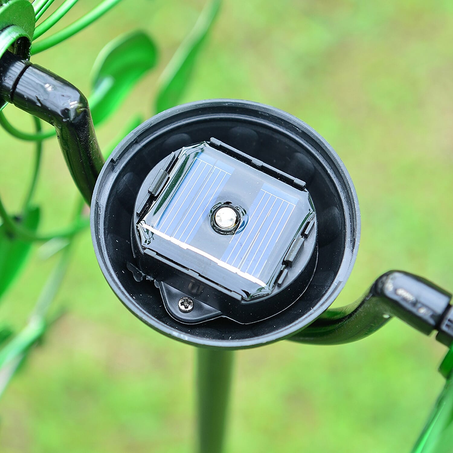 Hand Painted Multi Colour Butterfly Wind Spinner with Solar LED Light (Height 1.8 meter) - Multi