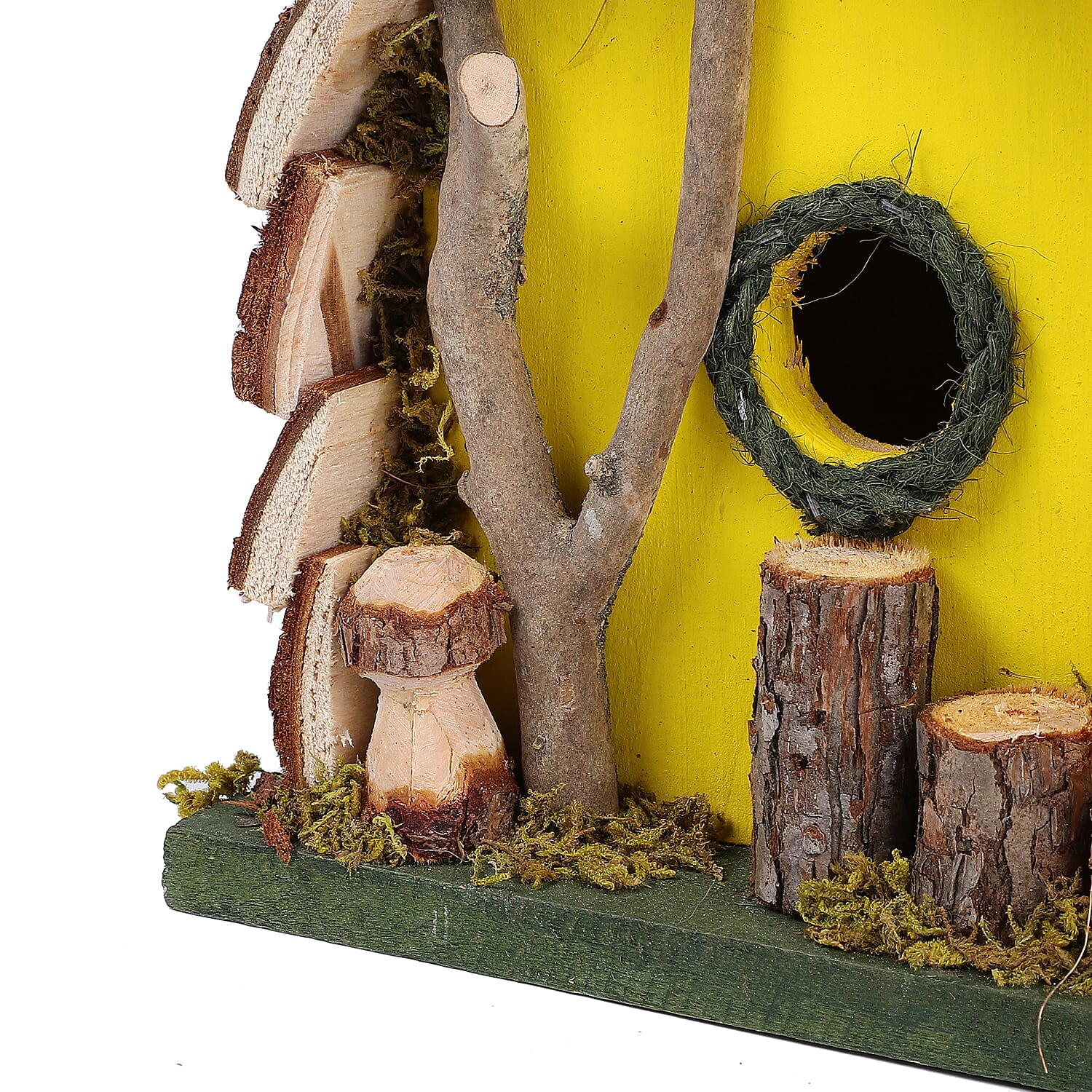 Handmade Wooden Birds House - Yellow