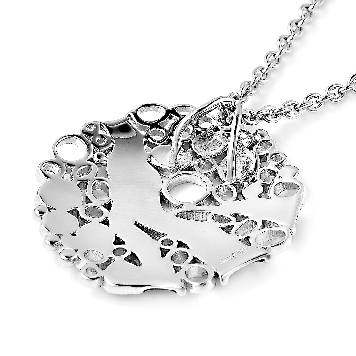 Isabella Liu Arctic Collection - Rhodium Overlay Sterling Silver Enamelled Pendant with Chain (Size 18)