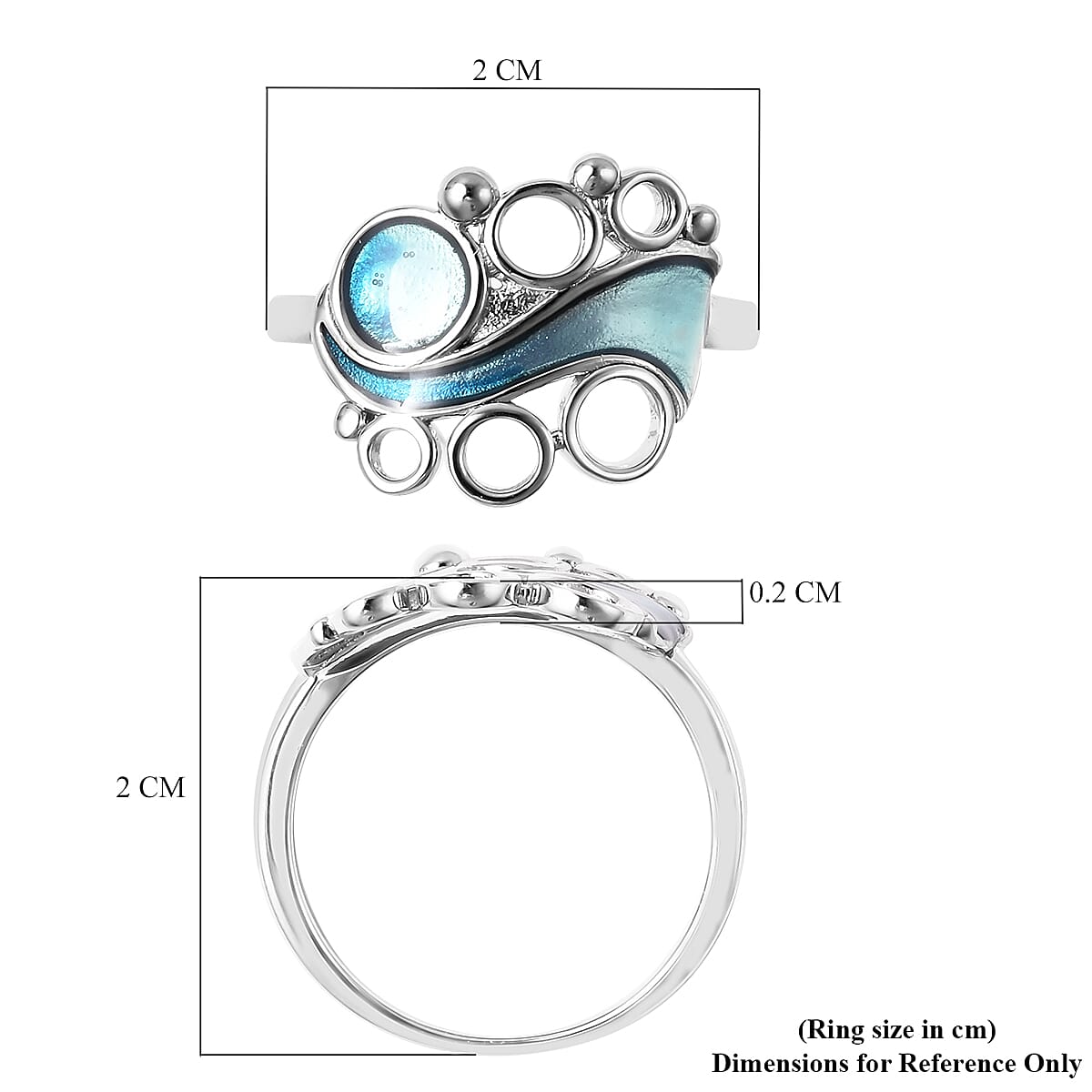 Designer Inspired Enamelled Ring in Sterling Silver