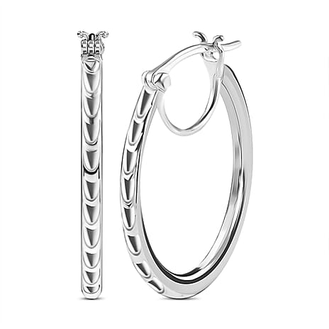 Sterling Silver Hoop Earrings with Clasp