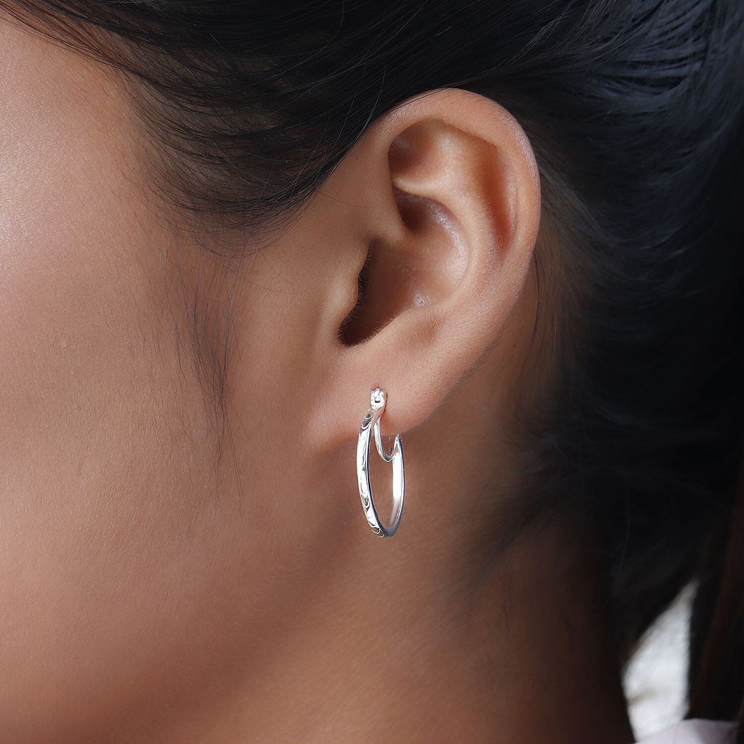 Sterling Silver Hoop Earrings with Clasp