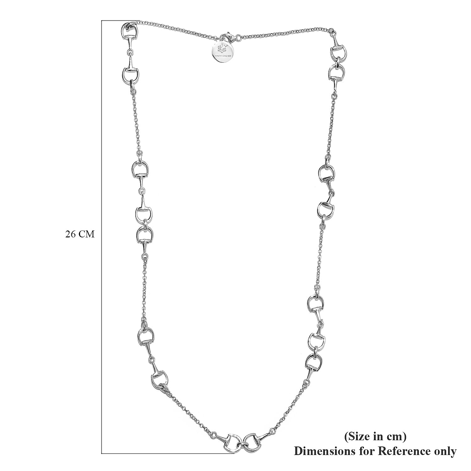 Sundays Child Platinum Overlay Sterling Silver Snaffle Design Necklace (Size 30)