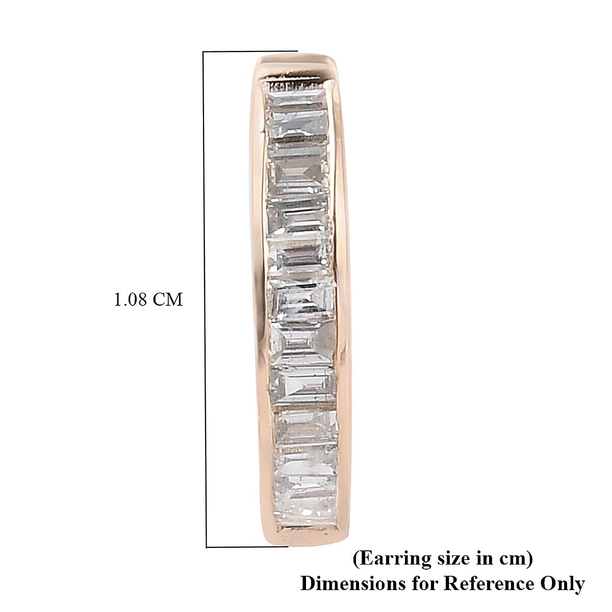 9K Yellow Gold SGL Certified Diamond (I3/G-H) In Out Hoop Earrings (with Clasp) 1.00 Ct.