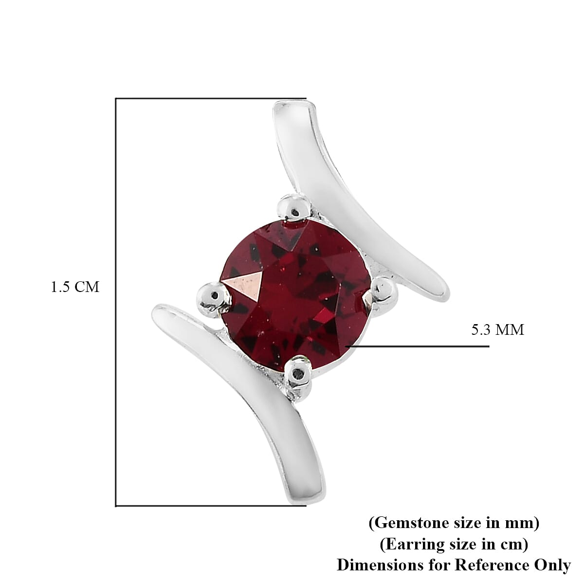 Lustro Stella  Ruby Colour Crystal Earrings in Sterling Silver