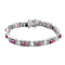 Sunday's Child Ruby with Natural Cambodian Zircon Bracelet Size 7.5 inches in 14K Gold and Platinum Plated Sterling Silver 11.50 Ct. Silver Wt. 21.00 gms