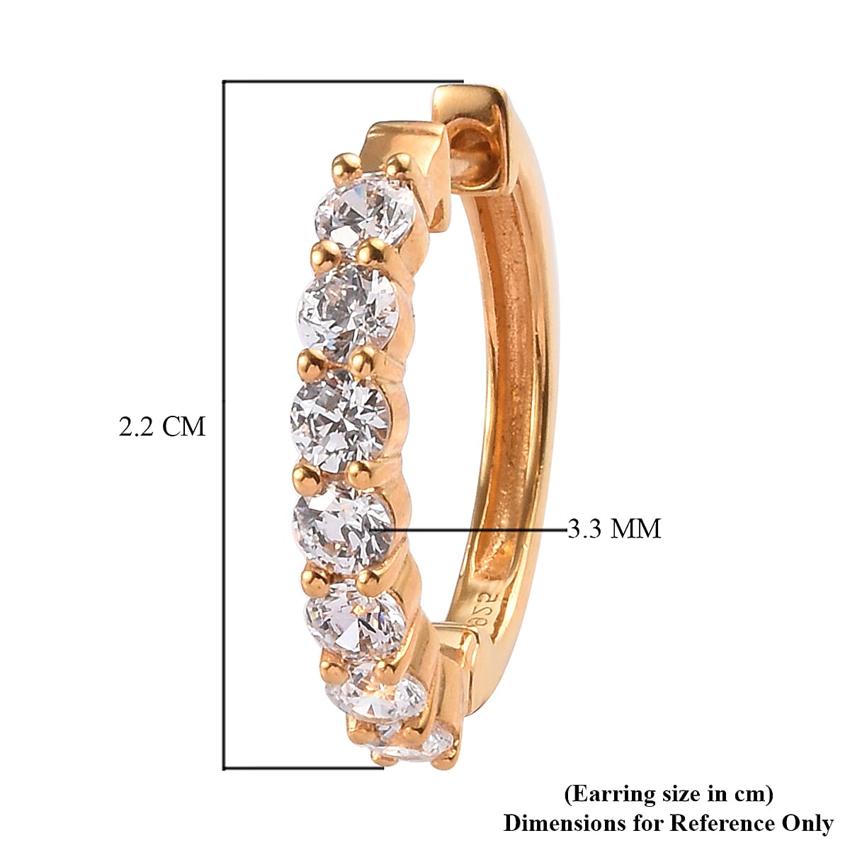 Lustro Stella 14K Gold Overlay Sterling Silver Hoop Earrings Made with Finest CZ 5.25 Ct.