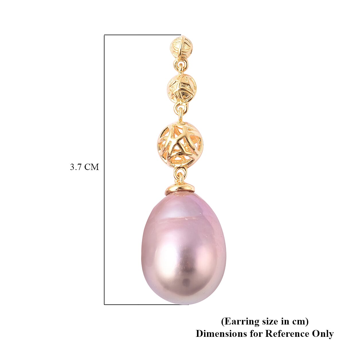 Multi Colour Edison Pearl Earrings (with Push Back) in Yellow Gold Overlay Sterling Silver