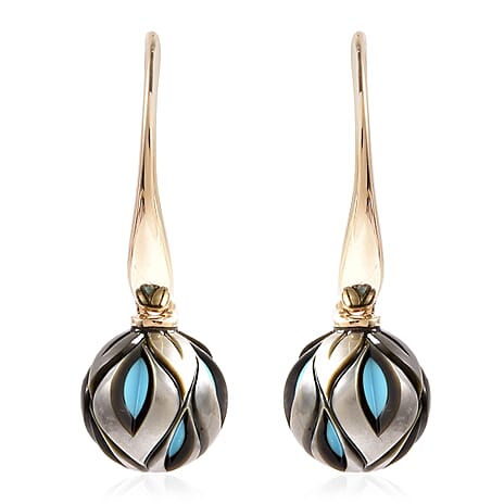 Galatea Pearl - 9K Yellow Gold Tahiti Pearl Drop Earring with Lever Back 12.00 Ct.