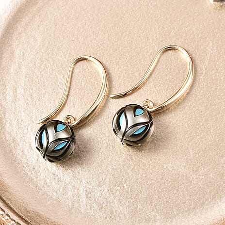 Galatea Pearl - 9K Yellow Gold Tahiti Pearl Drop Earring with Lever Back 12.00 Ct.