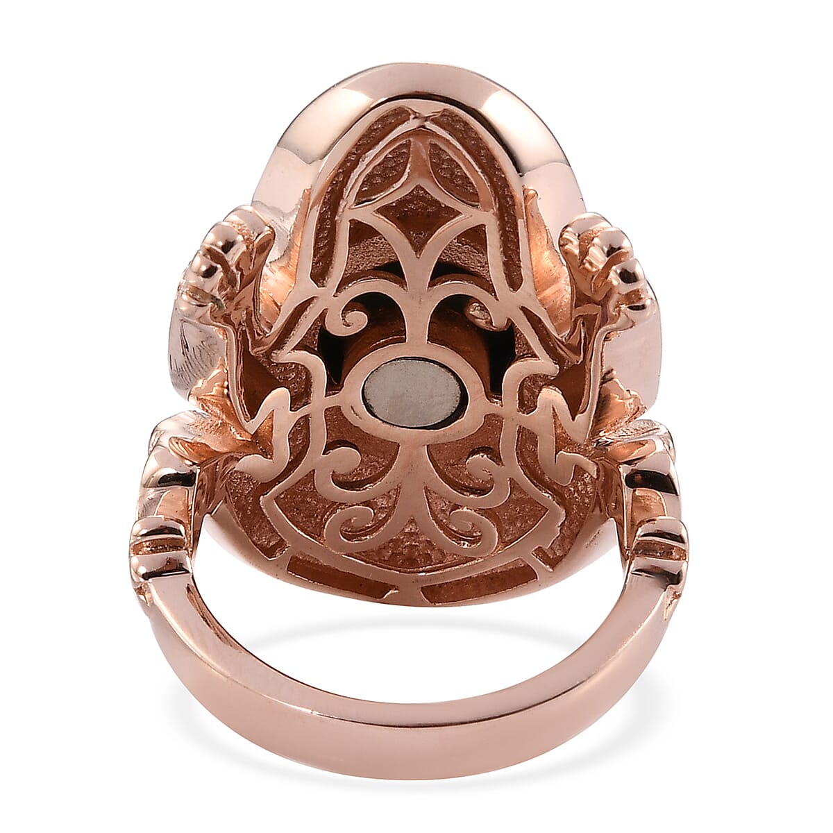 Malachite Frog Ring with Magnet in Rose Gold Tone 4.00 Ct.