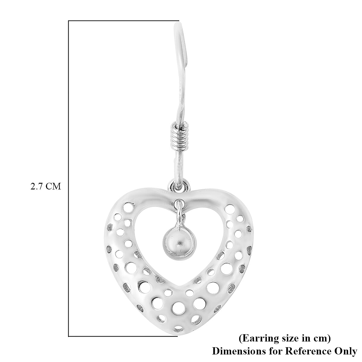 Rhodium Overlay Sterling Silver Fish Hook Earrings