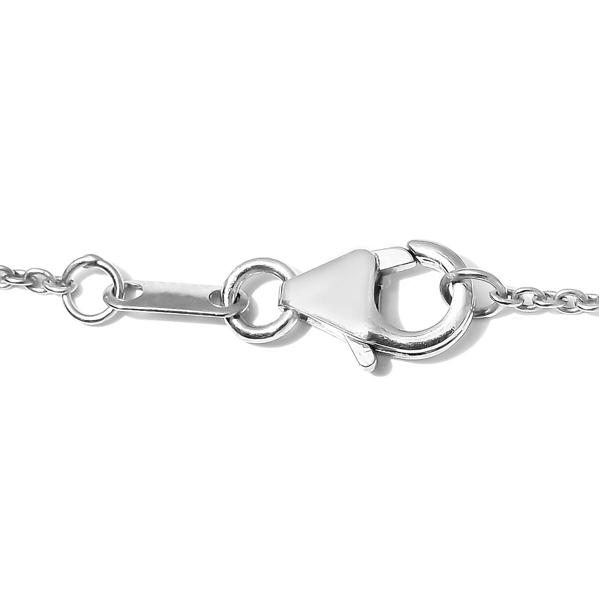 Diamond Station Necklace (Size 18) in Platinum Overlay Sterling Silver