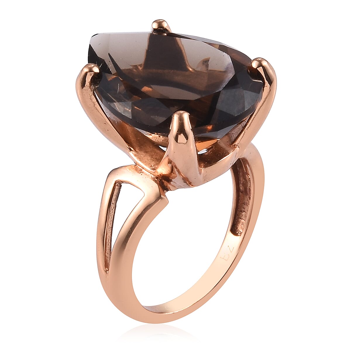 Brazilian Smoky Quartz Solitaire Ring in Bronze 14.25 Ct.
