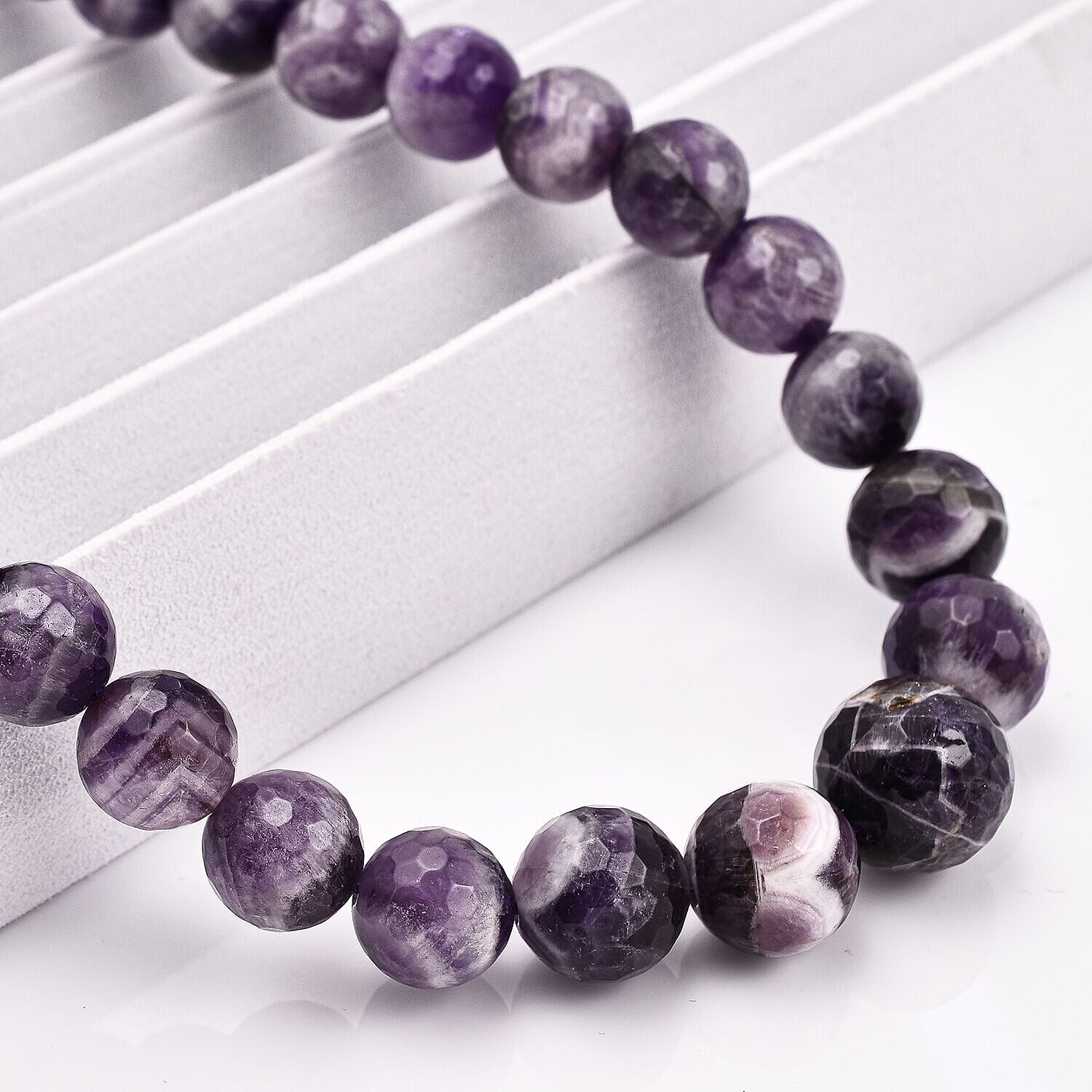 Bi-Colour Amethyst Necklace With Magnatic Clasp (Size 20) in Rhodium Overlay Sterling Silver 462.5 Ct.