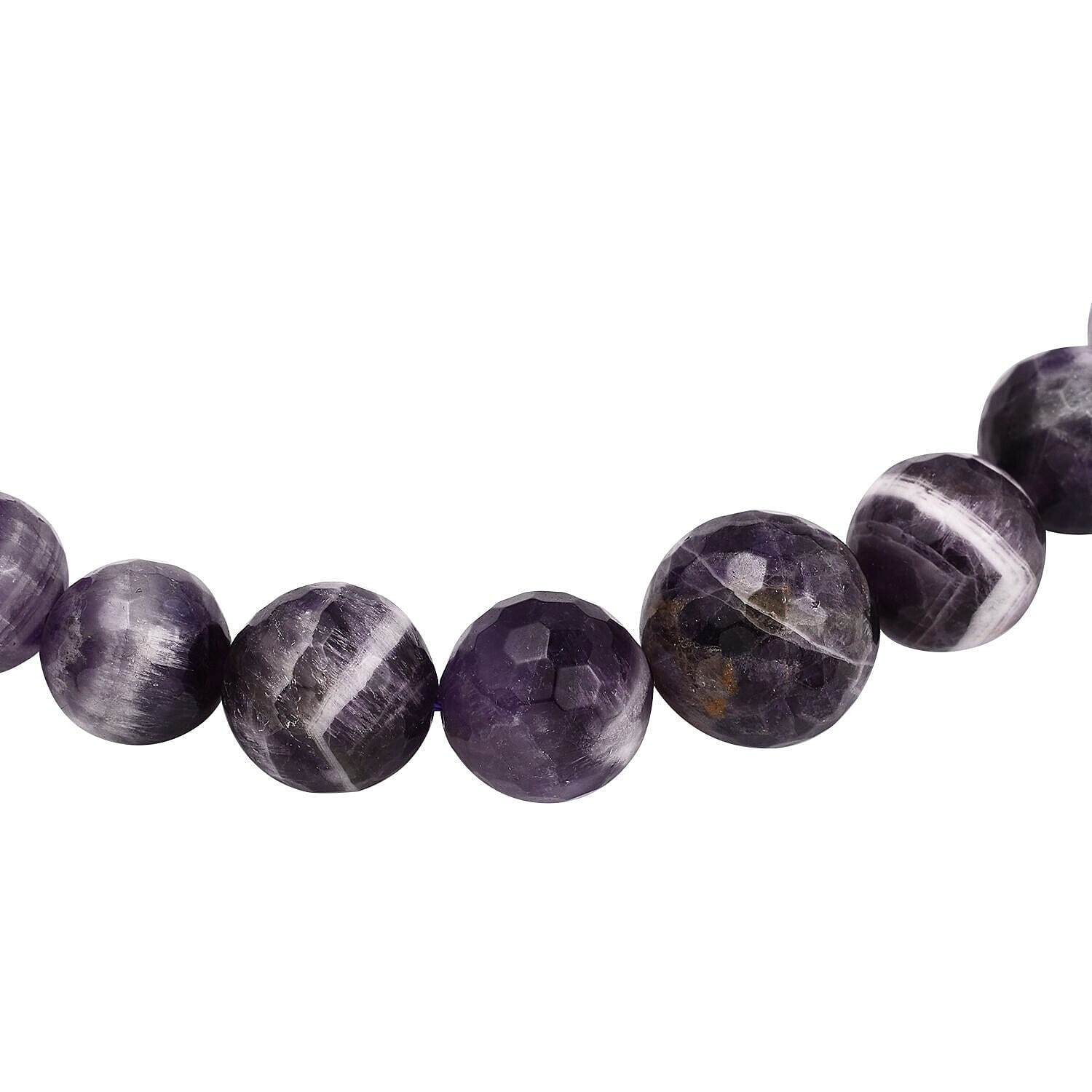 Bi-Colour Amethyst Necklace With Magnatic Clasp (Size 20) in Rhodium Overlay Sterling Silver 462.5 Ct.